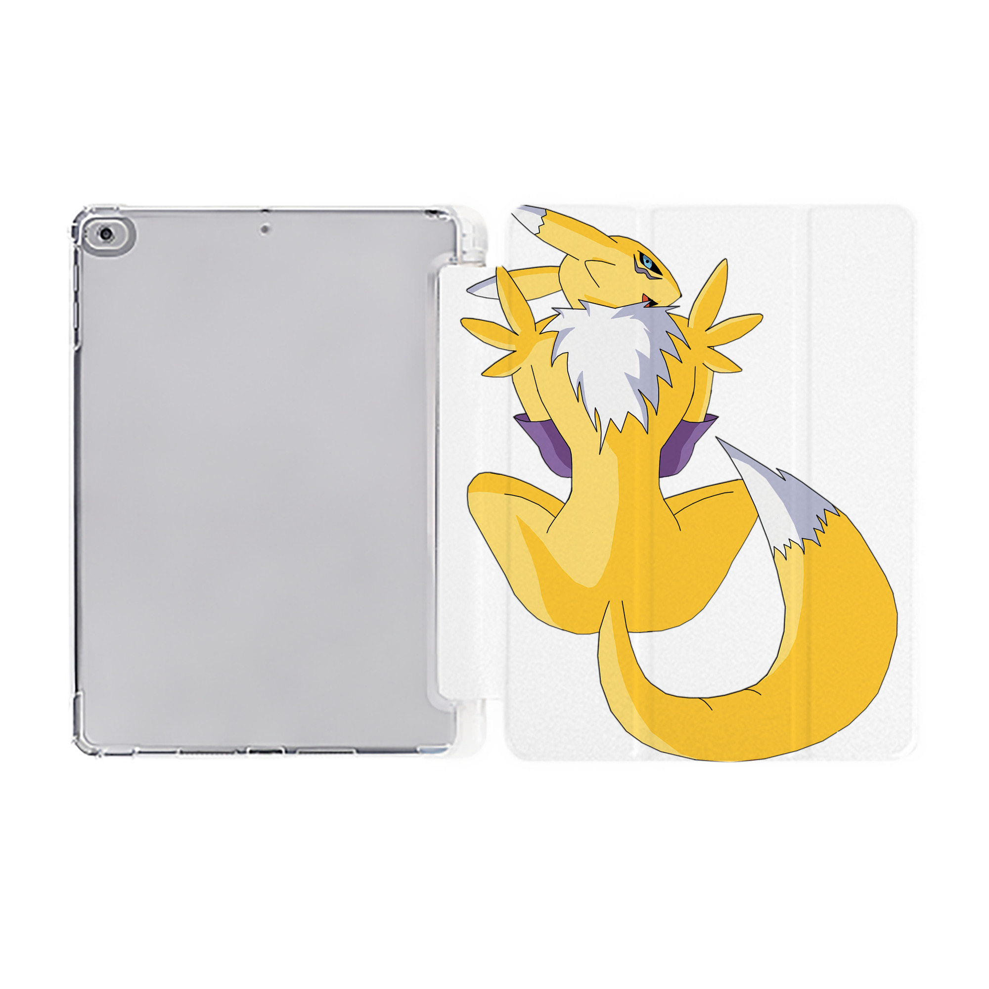 （画像用） Digimon デジタルモンスター/デジモン IPad ケース ペン収納付き 三つ折りスタンド PUレザー×シリコン 対応機種9.5/10.5/10.9インチ